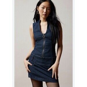 NWT BDG Women's Rowan Denim Zip-Up Mini Dress Urban Outfitters XS